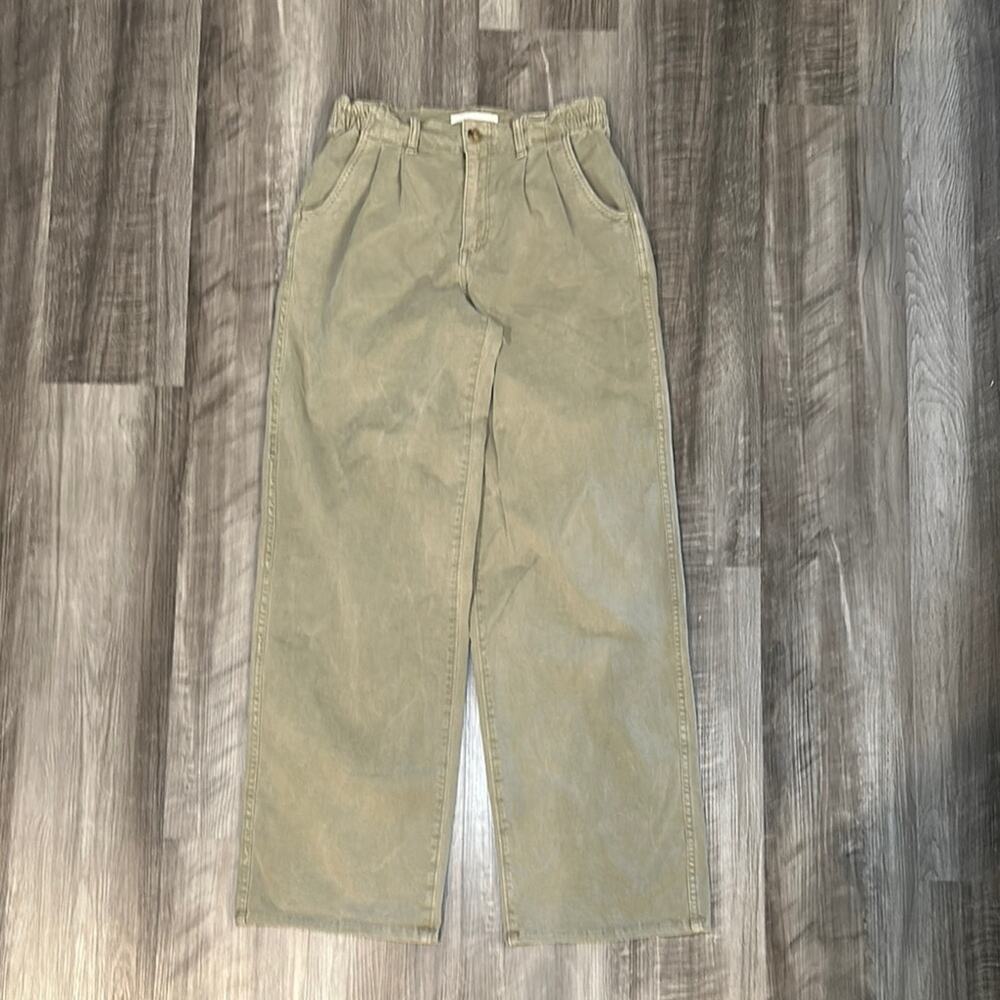BKE Washed Stretch Wide Leg Pleated Chino Pants - 26x32